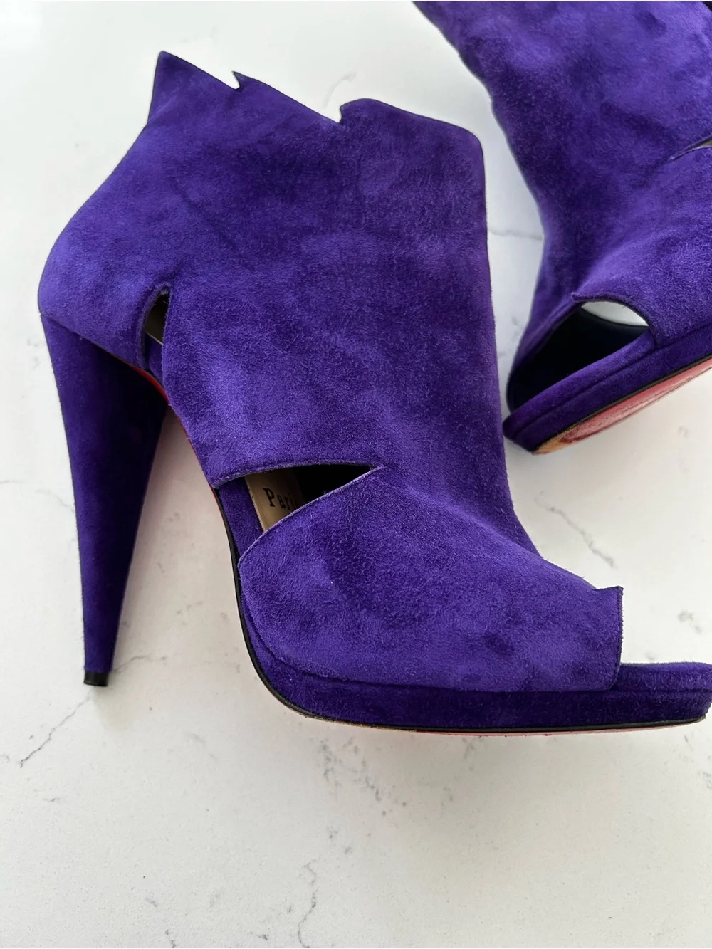 Christian louboutin purple suede leather booties/heels size 39